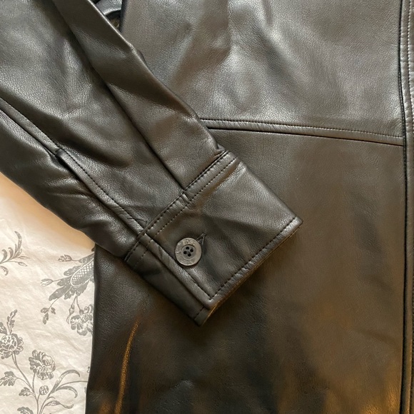 DEX- Faux Leather Shacket - Picture 3 of 7
